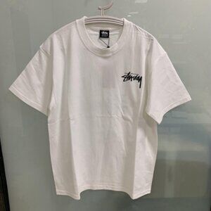 Stussy casual round-neck short-sleeved T-shirt in white
